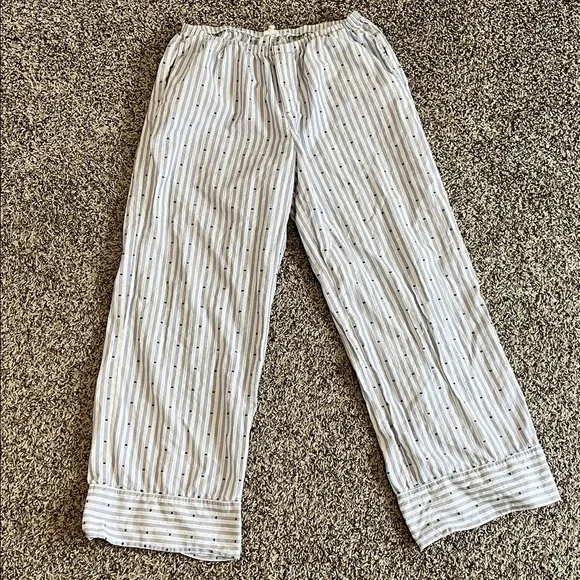 Aerie Light Blue and White Striped Pajama Pants Medium - Picture 2 of 6